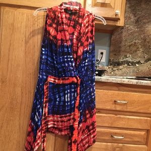 BCBG tie-dyed wrap top